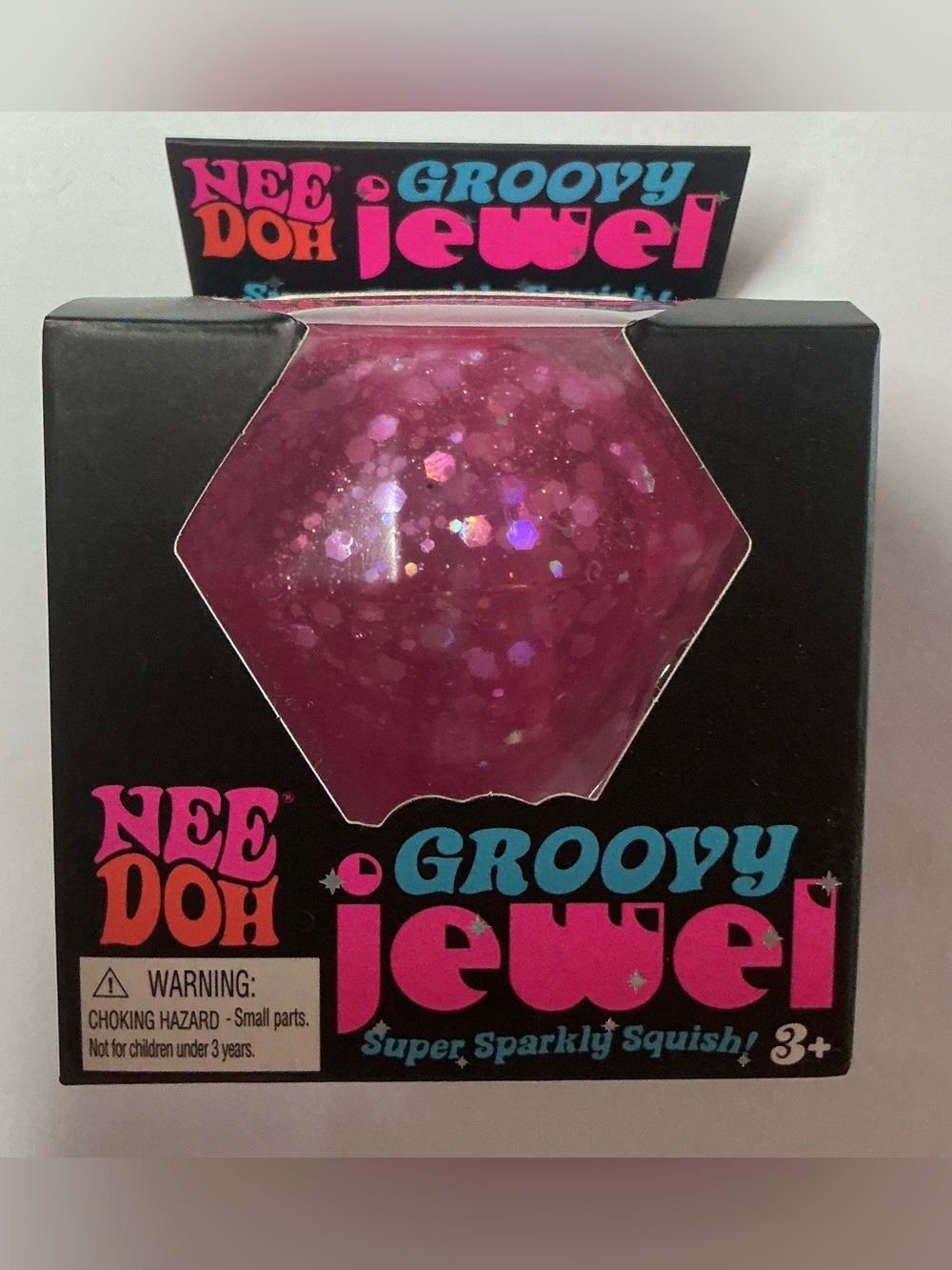Authentic NEEDOH GROOVY JEWEL Super Sparkling Squish! RARE! New! PINK!